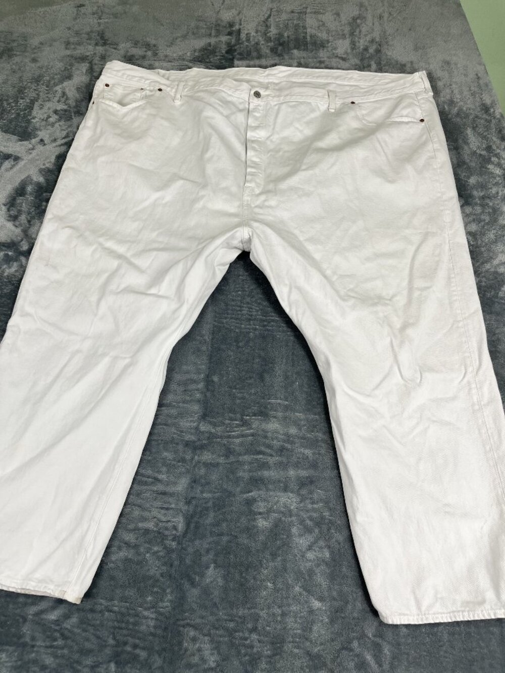 Levis 501 Mens White Jeans 60x28 Button Fly